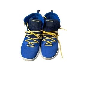 Stephen Curry’s Andre Armour 3ZERO 2 Royal blue yellow/white basketball shoes